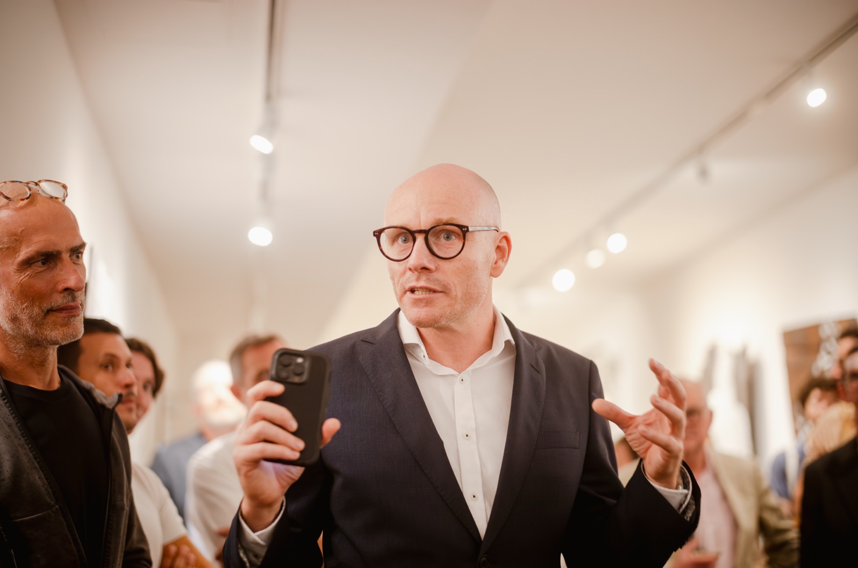 Luke Scholes speaking at the opening of Gunybi Ganambarr | Gapu-Buḏap – Crossing the Water, New York City